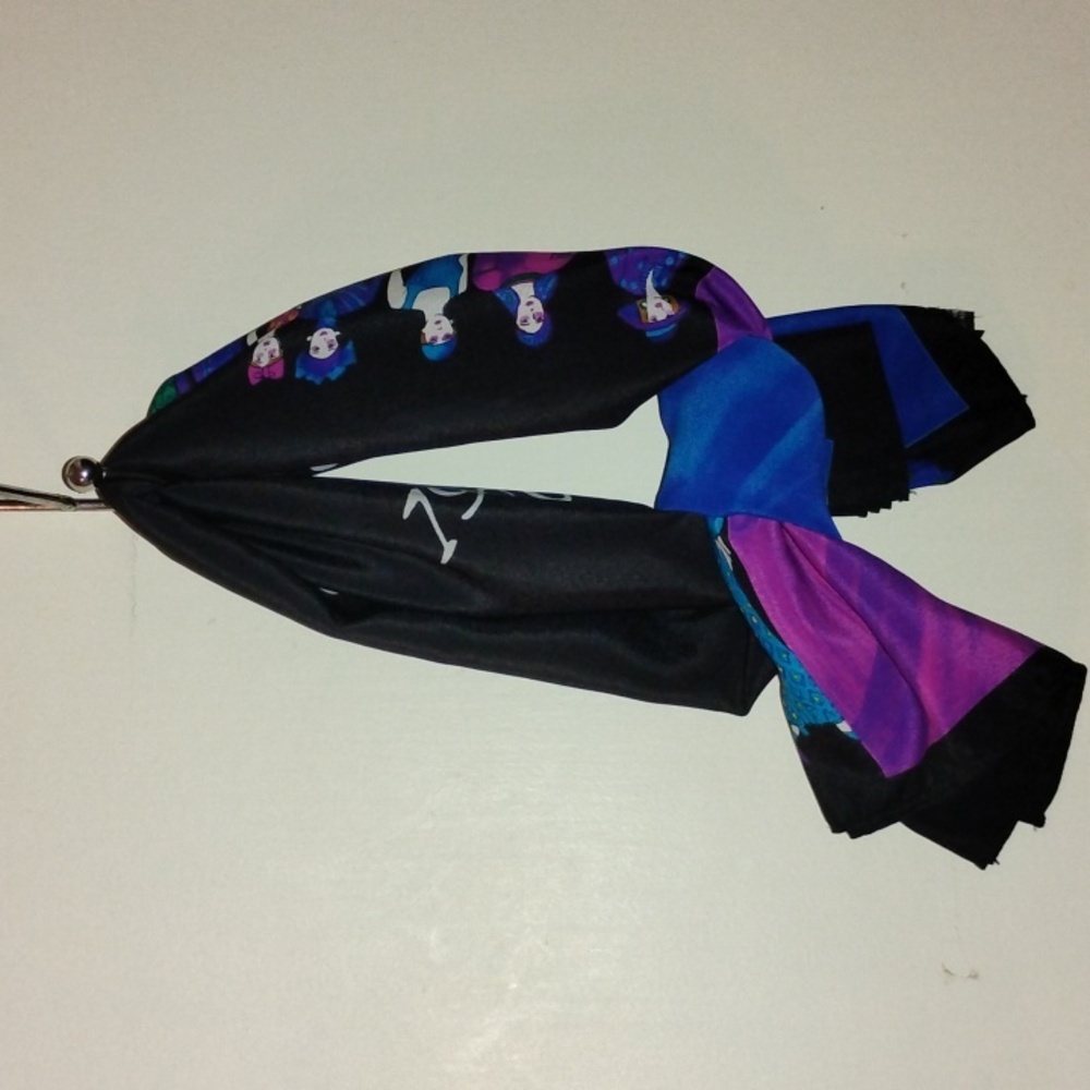Mary Duffy Scarf, Black / Multi-Colored, Polyester, Women's, Pre-owned - Picture 5 of 7